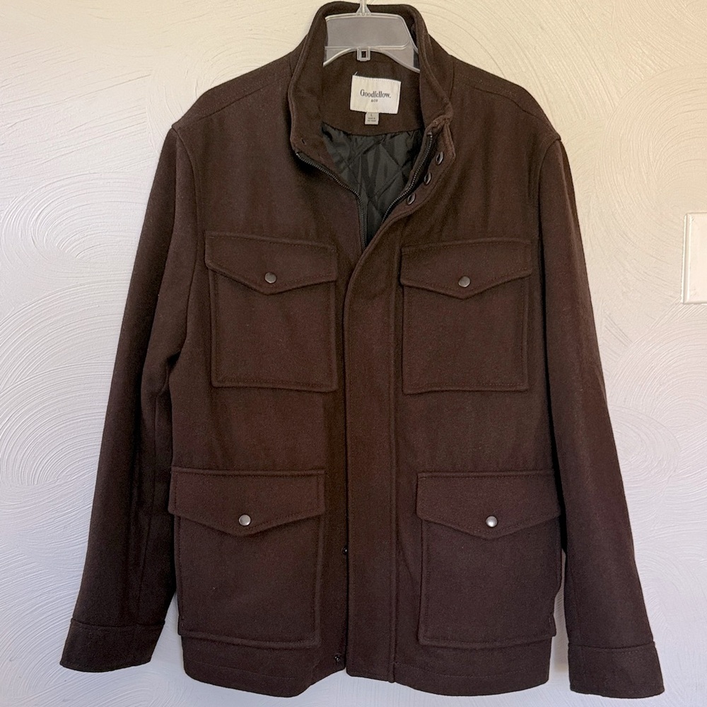 Goodfellow Brown Wool-blend Winter Field Coat
